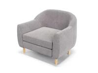 Дизайнерское мягкое кресло Soft Element Орак Light Grey, массив дерева, букле, современный стиль скандинавский лофт, в гостиную