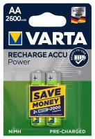 Аккумуляторная батарея VARTA R6 (AA) Ni-MH Ready2Use предзаряженный бл/2 (2600mAh)