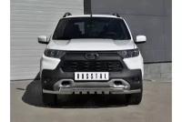 LADA NIVA TRAVEL 2021- Защита переднего бампера d63 секции-d63 уголки+клыки LNTZ-003560 Niva Travel Lada 2021-наст.вр