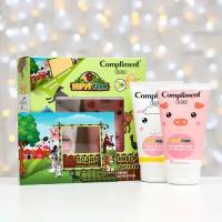 Уходовая косметика Compliment Подарочный набор Compliment Kids Happy Farm: крем для лица рук и тела, 150 мл + гель для душа, 150 мл + магнитная фоторамка