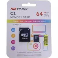 SD карта Hikvision Premier HS-TF-C1-64G+microSD-->SD Adapter