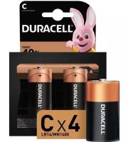 Батарейка Duracell Basic C/LR14, 4 шт