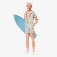 Кукла Barbie The Movie Ken Doll Wearing Pastel Striped Beach Matching Set (Барби Фильм Кен в Полосатом пляжном комплекте)