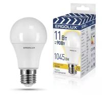 Эл.лампа светодиодная ЛОН LED-A60-11W-E27-3K (11Вт=90Вт 1045Lm Е27 3000К 220-240В, промо) Ergolux