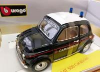 Fiat 500 Carabinieri коллекционная модель автомобиля 1:18 Bburago 18-12068 коллекционные масштабные игрушечные металлические машинки модели машин Фиат