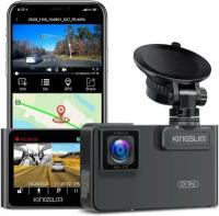 Видеорегистратор Kingslim D1 Pro 2K с Wi-Fi GPS, супер ночное видение с углом обзора 340, 24-часовой парковочный монитор (без карты)