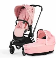 Универсальная коляска Cybex Priam IV 2 в 1, Simply Flowers Pink, цвет шасси: черный