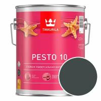 Эмаль алкидная Tikkurila Pesto 10 RAL 7021 (Черно-серый - Black grey) матовая 2,7 л