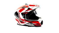 Шлем мото кроссовый HIZER J6801 #5 (M) white/red