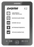 Электронная книга DIGMA K2, темно-серый (K2G)