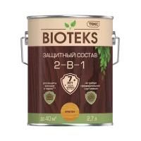 Защитный лессирующий состав для дерева Bioteks 2-в-1, 2,7 л, орегон