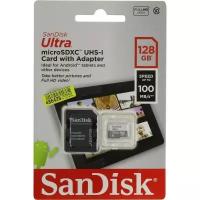 Флеш карта microSDXC 128Gb Class10 Sandisk SDSQUNR-128G-GN6TA Ultra + adapter