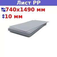 Полипропиленовый лист ПП 10х740х1490 мм, серый
