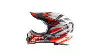 Шлем мото кроссовый HIZER J6805 #1 (XL) black/white/orange