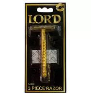 Лорд / Lord L122 - Станок для бритья металлический Т-образный золотой