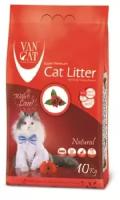 Van Cat Комкующийся наполнитель 100проц. Натуральный без пыли пакет (Natural) 10 кг 20240 (2 шт)