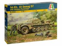 6561 Italeri Sd.Kfz. 10 Demag D7 с немецкими десантниками (1:35)