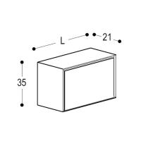 Шкафчик подвесной закрытый одностворчатый с полочкой NOVELLO LIBERA Bianco Opaco 250x210x350h