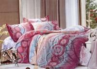 1.5 спальный комплект постельного белья сатин двусторонний темно-розовый