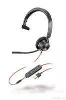 Plantronics BlackWire 3315-M USB-A проводная гарнитура с шумоподавлением USB-A/jack 3.5 ( 214014-01)