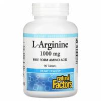 Natural Factors, L-Arginine, 1,000 mg, 90 Tablets