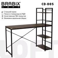 Стол на металлокаркасе BRABIX LOFT CD-005 1200х520х1200 мм 3 полки морёный дуб 641221 (1)