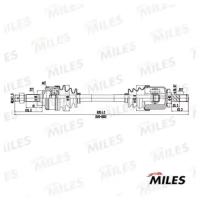 Привод в сборе NISSAN PRIMERA P11 1.6 96-02 прав. (ABS) MILES GC02080