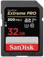 Карта памяти SD 32 Gb Sandisk SDHC Extreme Pro, cl 10, 300 Mb/s, UHS-II V90 (SDSDXDK-032G-GN4IN)