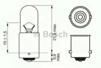 Лампочка 24V T4W 4 W BA9s Trucklight BOSCH 1987302512