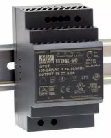 Преобразователь AC-DC сетевой Mean Well HDR-60-24 источник питания 24В, монтаж на DIN-рейку