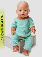 Одежда для куклы Беби Бон (Baby Born) 43см, Rich Line Home Decor, Х-355_Мятный-светло-коричневый