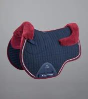 Вальтрап для лошади из мериносовой шерсти European Saddle Pad - GP/Jump Square (сине-красный)