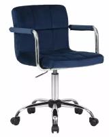 Офисное кресло для персонала Лого-М DOBRIN TERRY сиденье синий велюр (MJ9-117),основание хромированная сталь