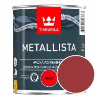 Эмаль по ржавчине Tikkurila Metallista RAL 3002 (Карминно-красный - Carmine red) глянцевая 0,9 л