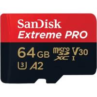 Карта памяти Micro SD 64 Gb Sandisk Extreme Pro, 170Mb/s UHS-I A2 C10 V30 U3 (SDSQXCY-064G-GN6MA)