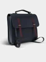 Рюкзак кожаный мужской The Cambridge Satchel Co. The Messenger Backpack (Navy & Oxblood Bridle)