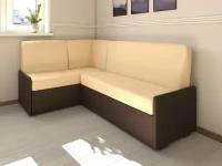 Угловой диван со спальным местом Комфорт рогожка Strong 04/эко-кожа бежевая