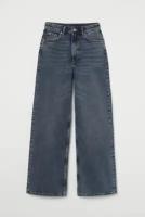 Широкие высокие джинсы - темно-синий - 38