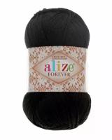 Пряжа ALIZE Forever crochet (Ализе форевер), 60 черный, 100% микрофибра акрил, 50 г, 300 м, 2 шт