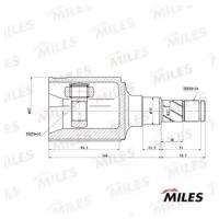 Шрус Chevrolet cruze (09-) 1.6i внутр. GA10118 MILES GA10118