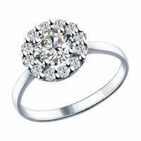 Серебряное кольцо Diamant online 100019 с Swarovski, Серебро 925°, 18