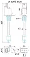 Катушка свечи NS VQ20DE/VQ25DE/VQ30DE (RR) 98-03, Cefiro A33 (3), ST224482Y000 Sat ST-22448-2Y000