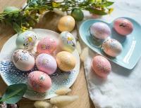 Декоративные пасхальные яйца цветочный этюд, подарочный набор, 6 см (упаковка 12 шт.), Kaemingk