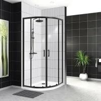 Душевой уголок 100х100 см BelBagno UNO-195-R-2-100-C-NERO прозрачное