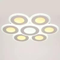 BayerLux Люстра с ПДУ 671137/6 LED 204Вт диммер 3 режима 3000-6000К белый 50х50х6,5 см