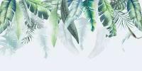 Фотообои Тропические листья сверху 275x550 (ВхШ), бесшовные, флизелиновые, MasterFresok арт 13-504