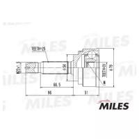 ШРУС MITSUBISHI COLT 1.5-95-05 нар.(ABS) MILES GA20256