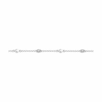 Серебряный браслет Diamant online 266169 с фианитом и жемчугом Swarovski, Серебро 925°, 17