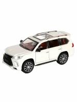 Модель машины Lexus LX570 1/24 свето-звуковые эффекты, с инерционным механизмом, белый, 1 шт