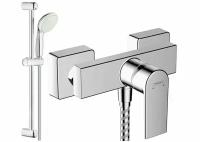 Смеситель Hansgrohe Vernis Shape 71650000 и душевая система Grohe, хром